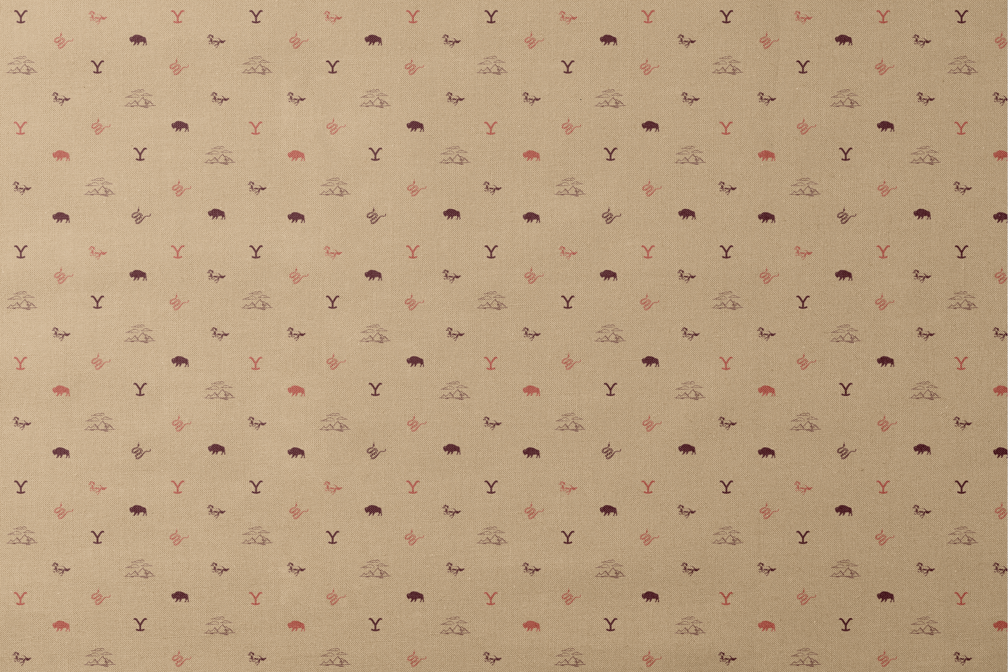 Yellowstone ranch icons with “Y” brand, bison, horses, mountains, and snakes in a Western-inspired design. designs flat mockup