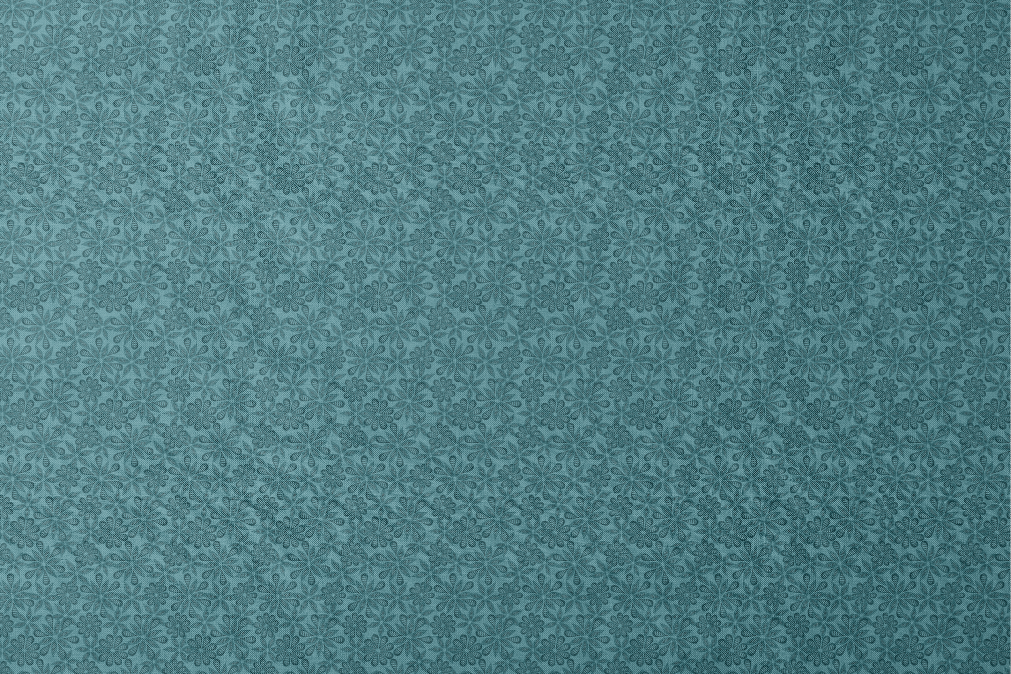 Outlined floral pattern in dark teal on a lighter teal background by Nicole Tamarin. designs flat mockup