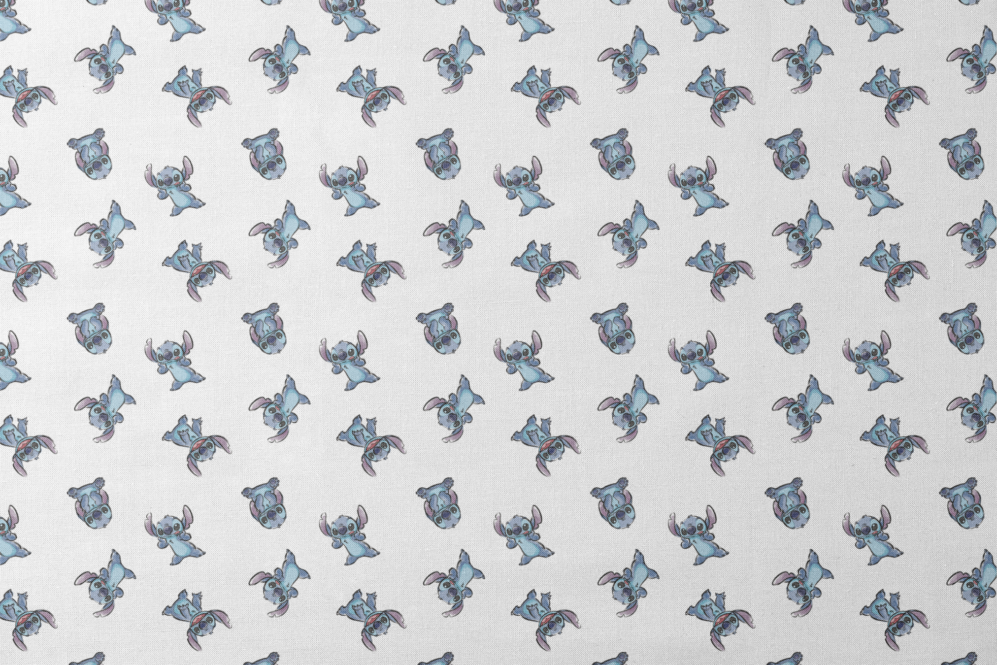 Blue cartoon Stitch characters from Disney's Lilo & Stitch in various playful poses on white background designs flat mockup