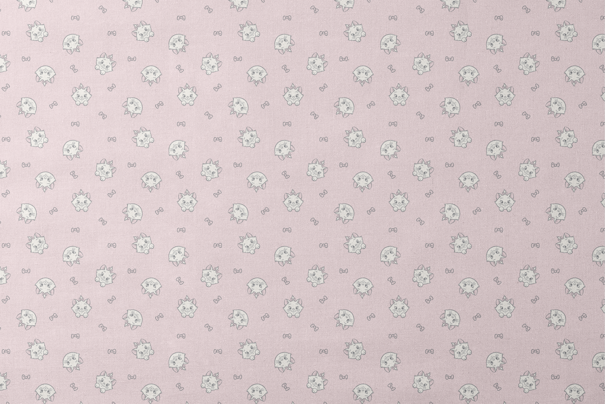 Cute cartoon cat faces with bows pattern on light pink background designs flat mockup