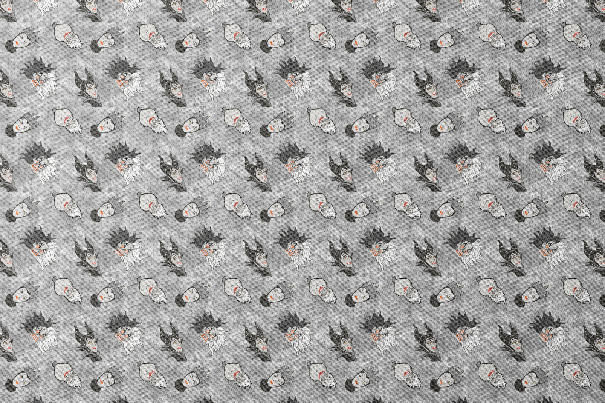 Disney villain pattern on gray background designs flat mockup