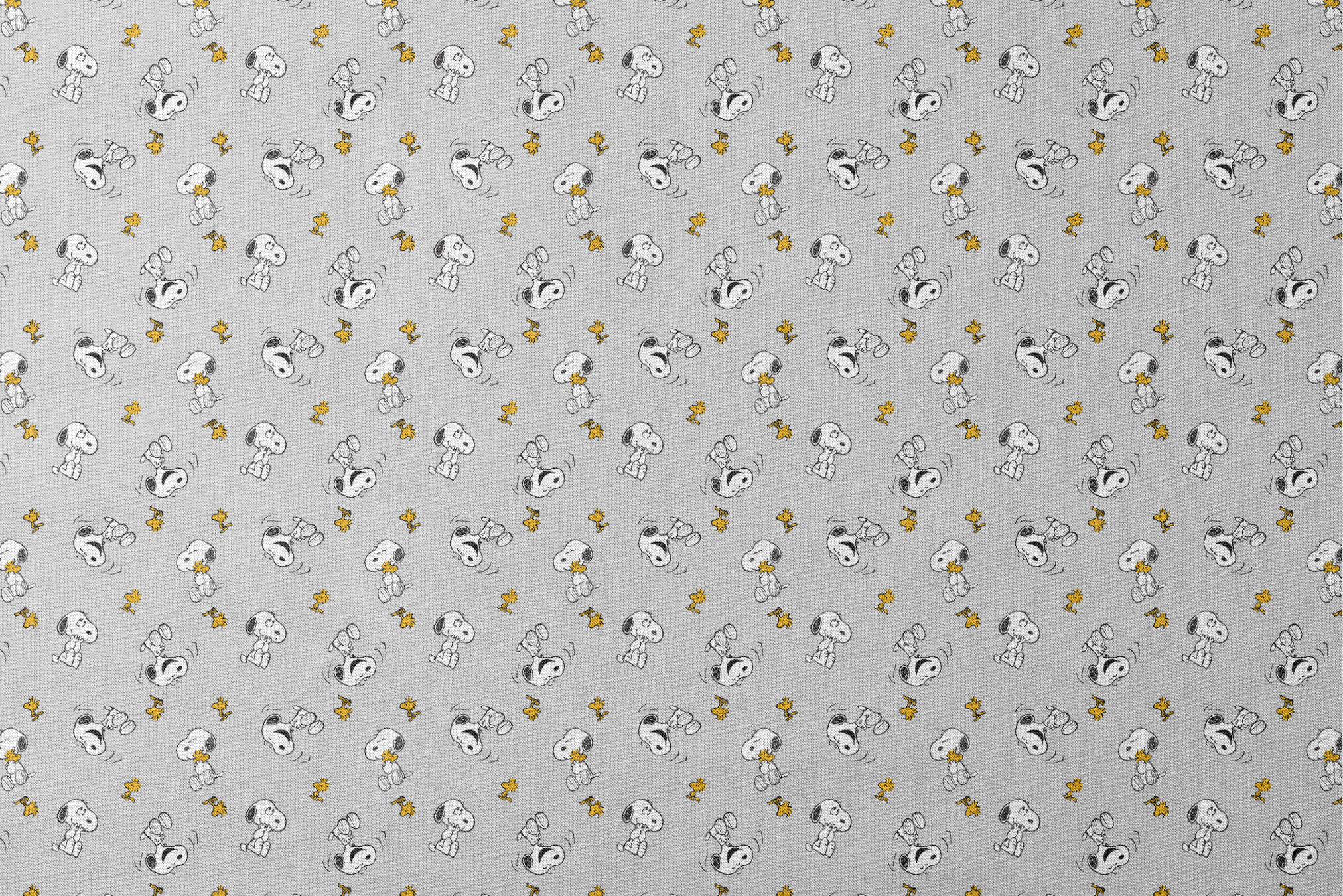 Pattern of Peanut's Snoopy and Woodstock on light gray background designs flat mockup