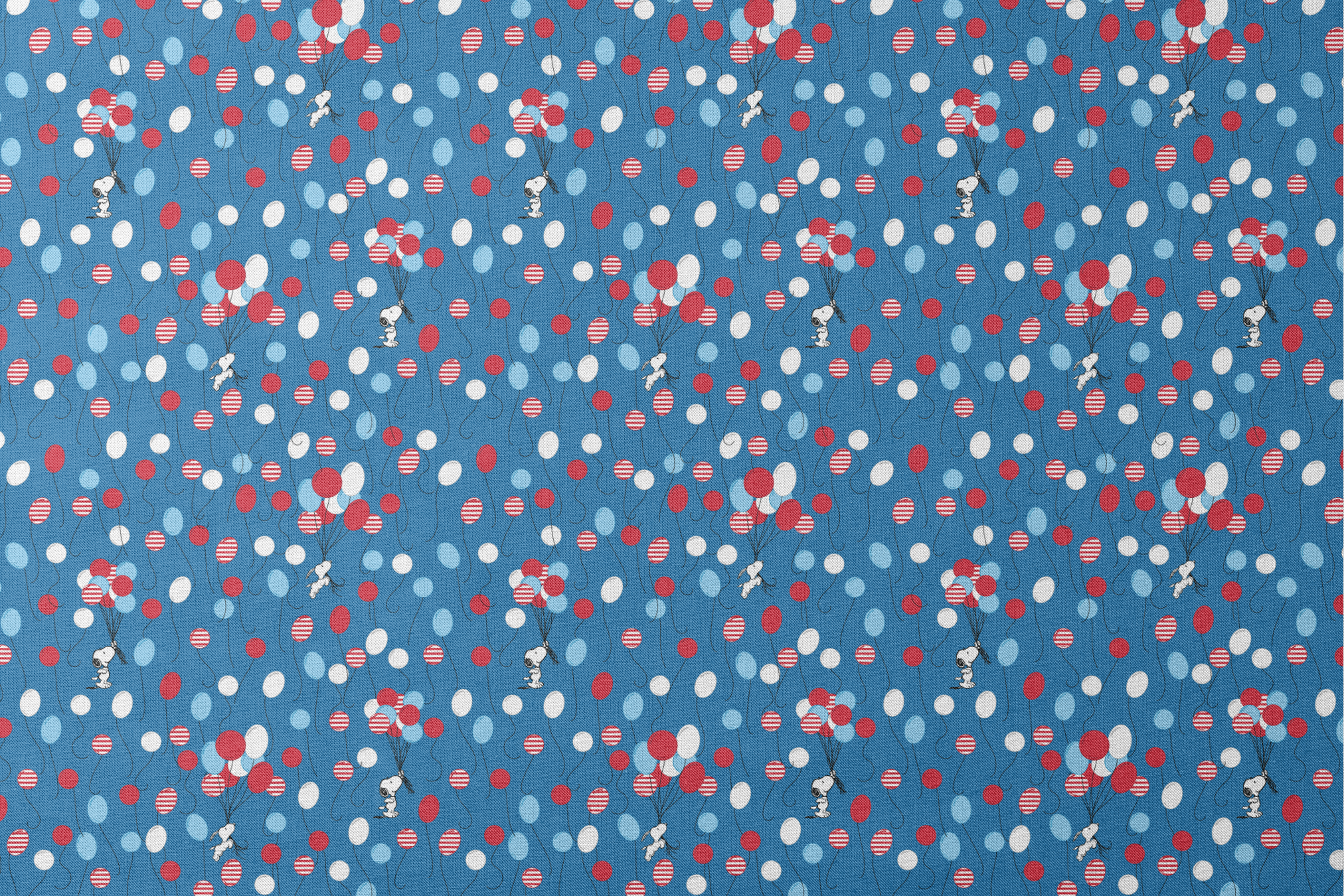 Snoopy patriotic blue pattern with red, white, and blue balloons and stars in American flag style designs flat mockup