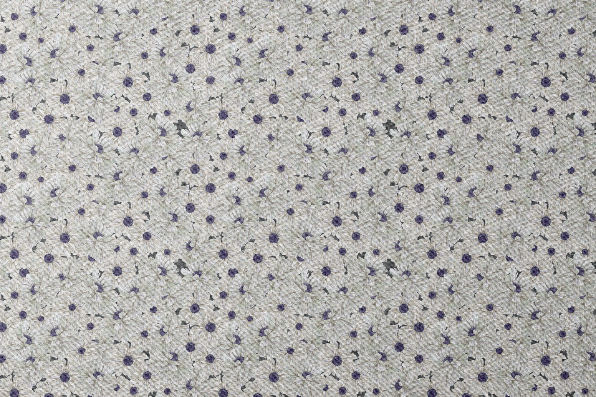 Ivory and indigo packed floral pattern with detailed petal textures and clustered blooms. designs flat mockup