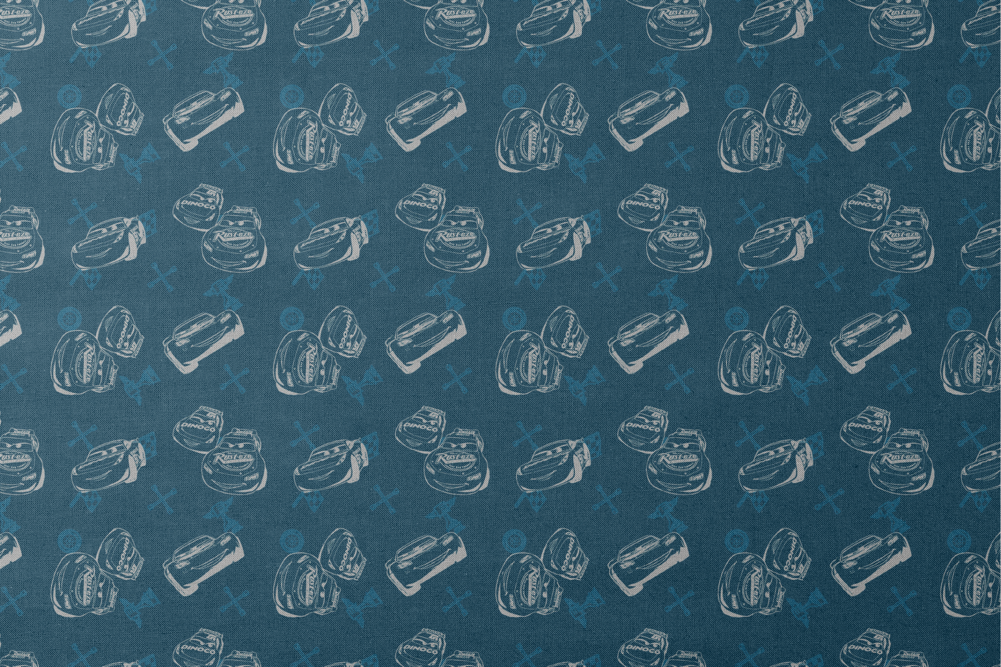 Race cars pattern on dark blue background with sketched vehicles and tire marks designs flat mockup