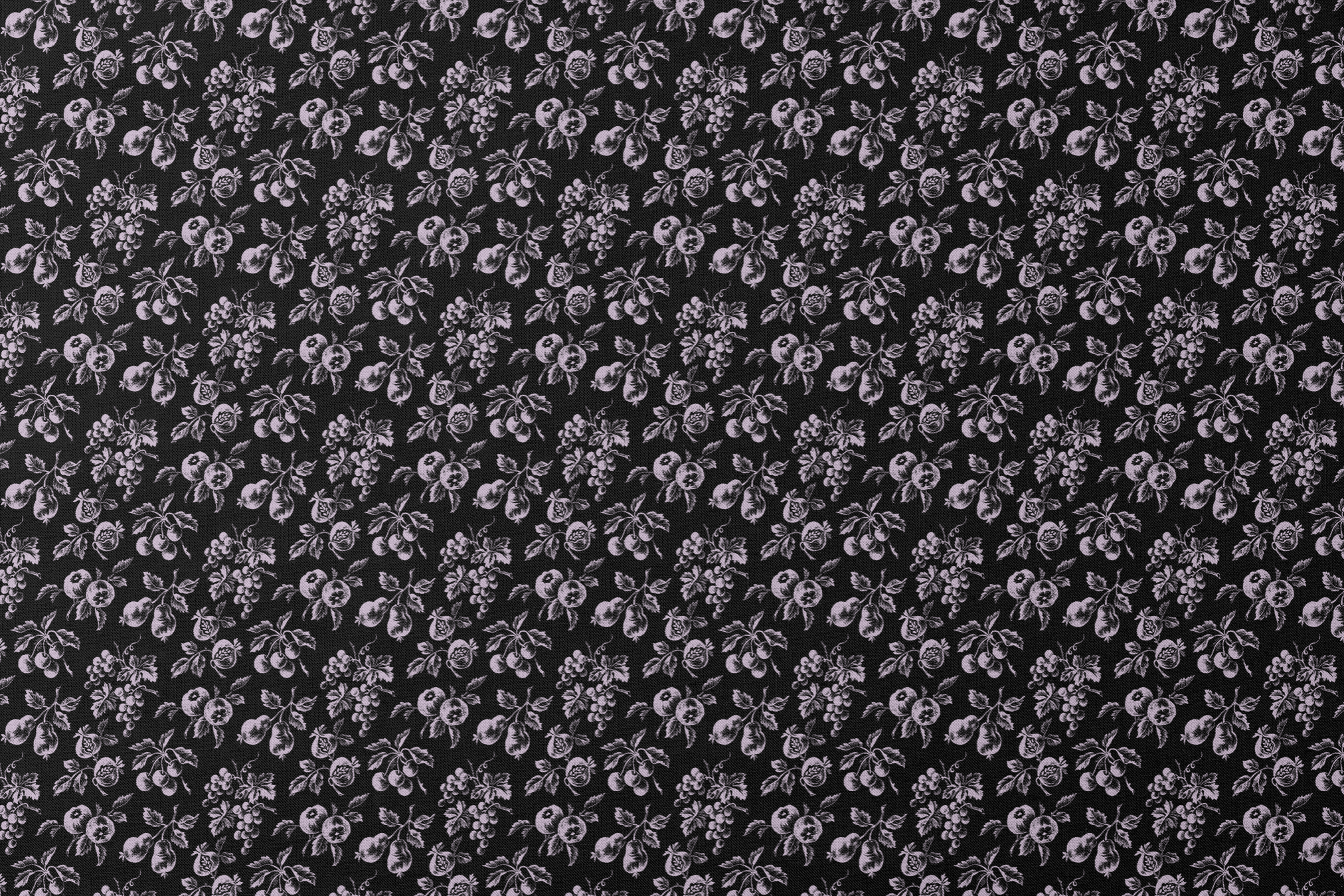 Elegant monochrome floral pattern with delicate white flowers scattered on a black background designs flat mockup