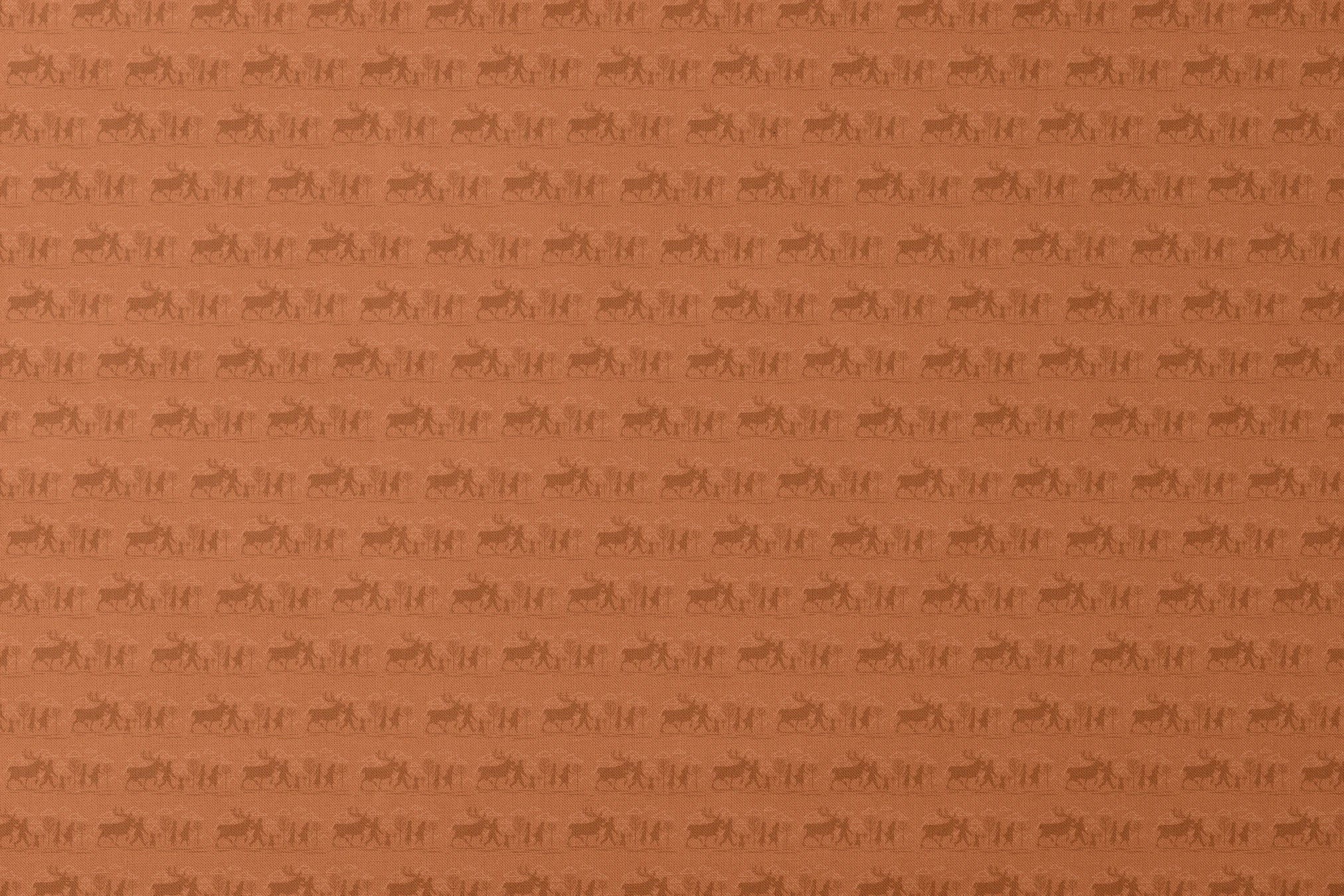 Repeating brown pattern with silhouettes of Frozen characters and trees in a rustic woodland scene designs flat mockup