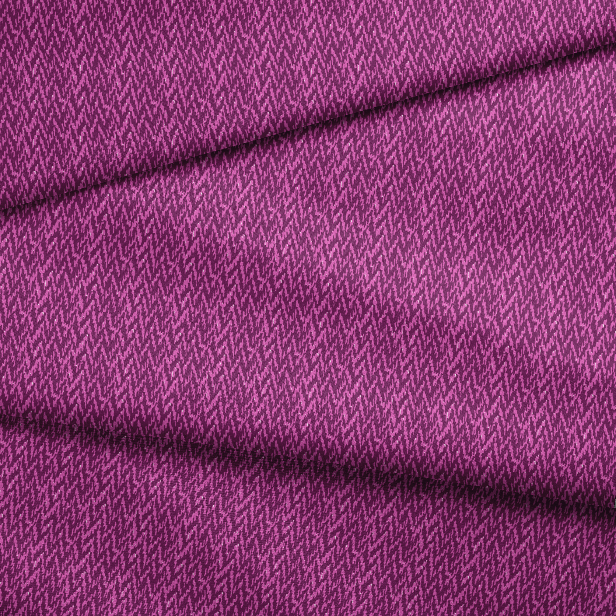 Purple abstract pattern with diagonal brush-like strokes in varying shades of magenta and violet fabric fold mockup