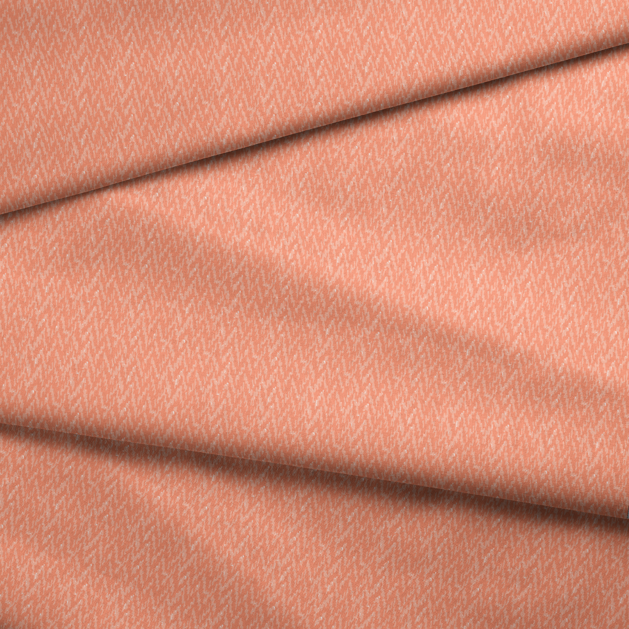 Peachy coral abstract pattern with light brushstroke-like texture and diagonal movement fabric fold mockup