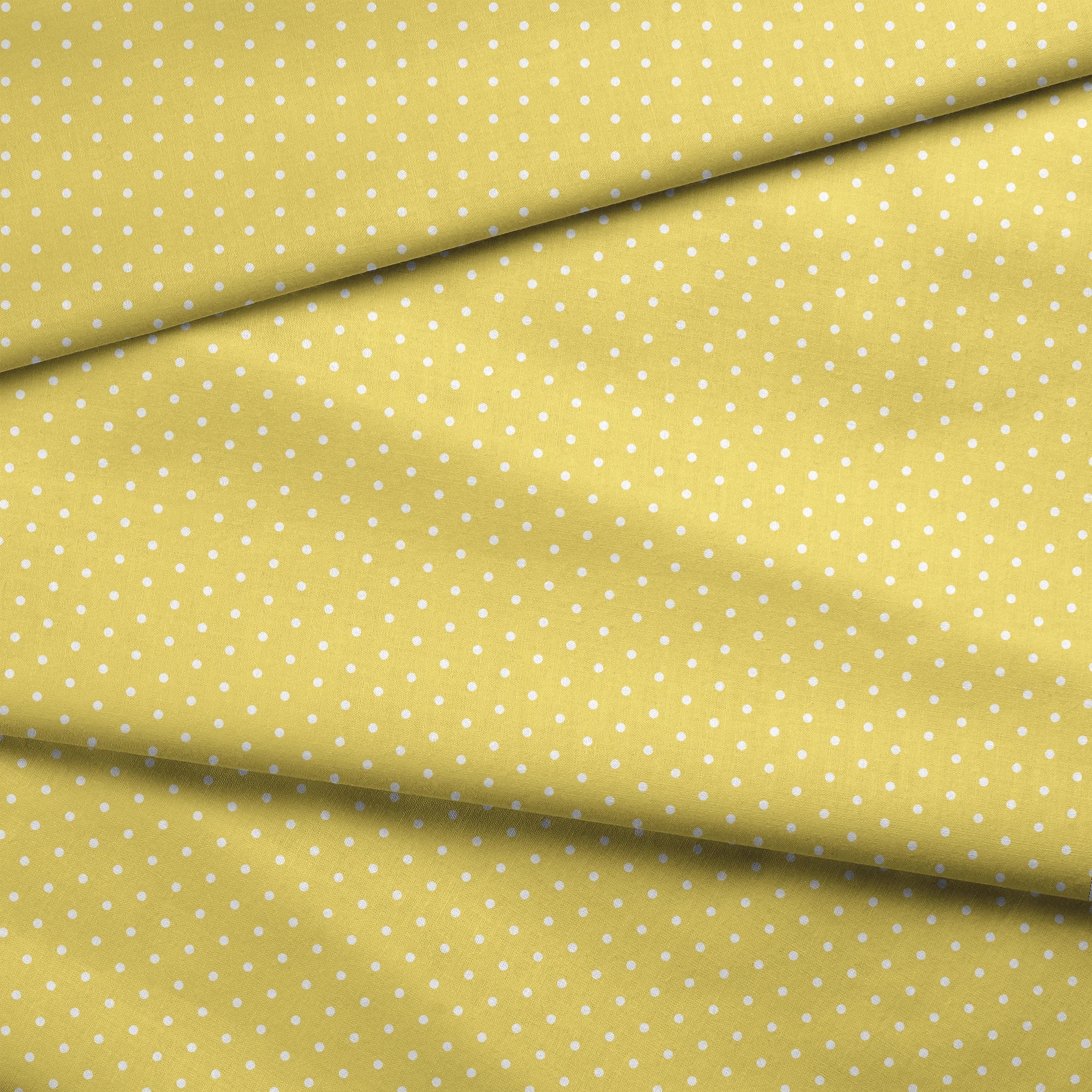 Yellow background with white circles. fabric fold mockup