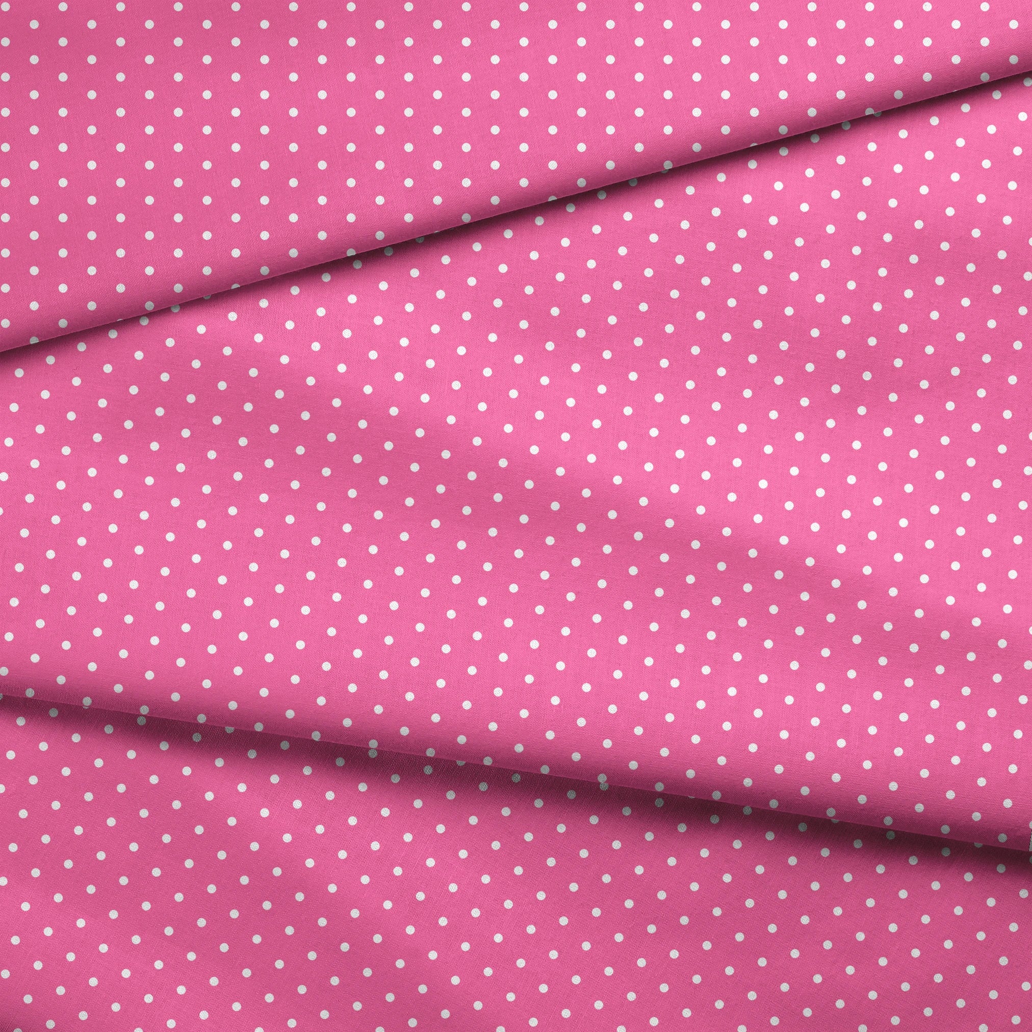 Two white circles on a bright pink background fabric fold mockup