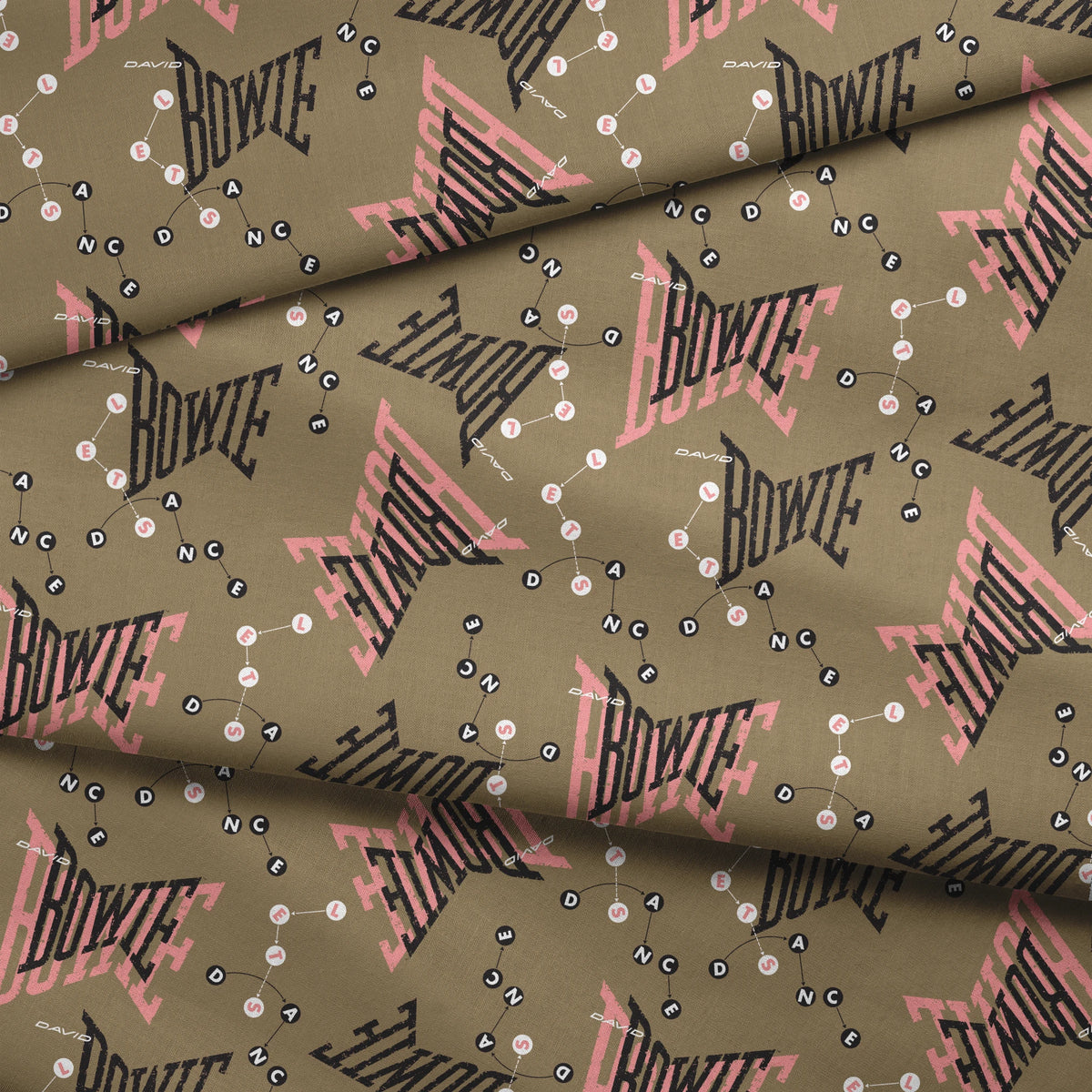 David Bowie Let's Dance on Gold Fabric