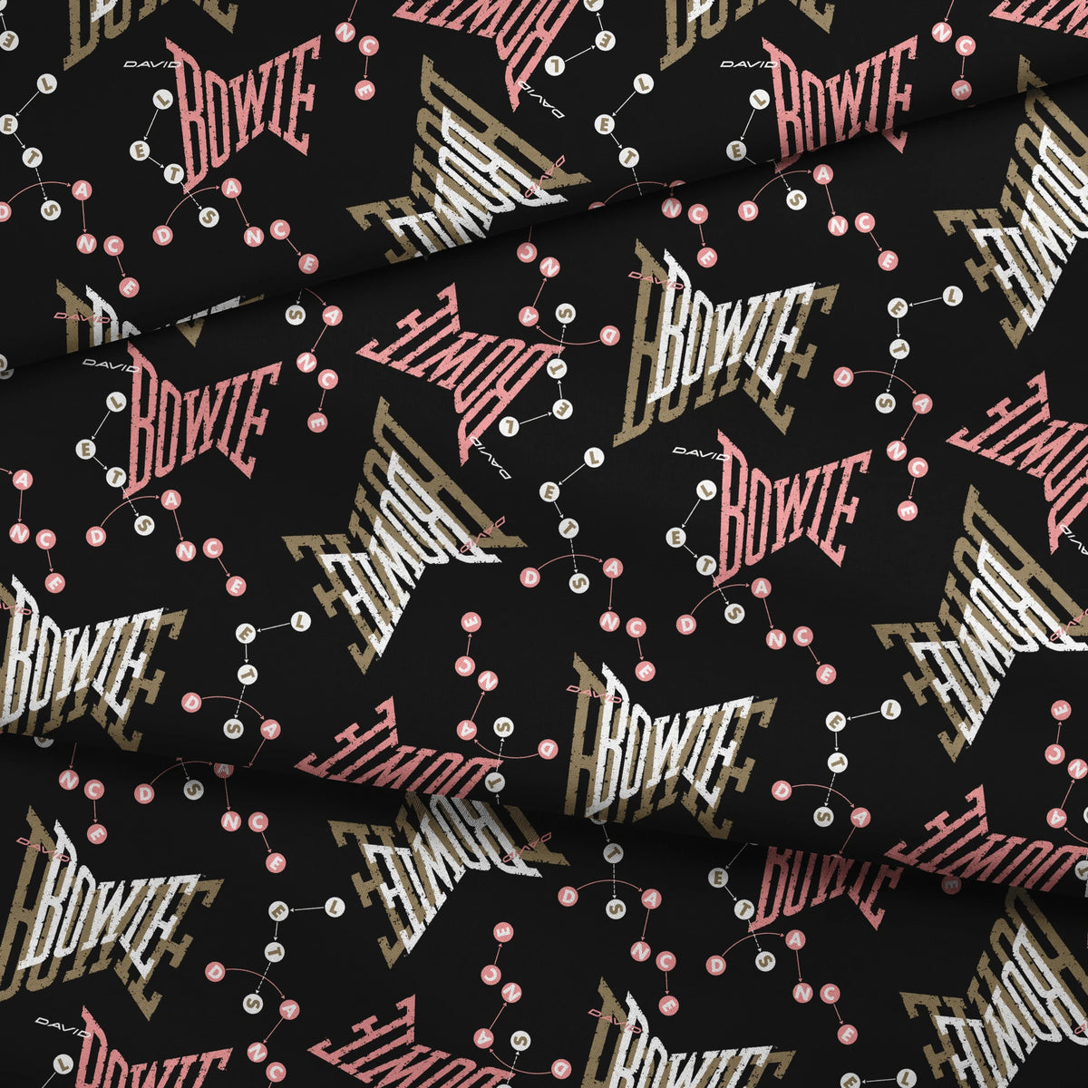 David Bowie Let's Dance on Black Fabric