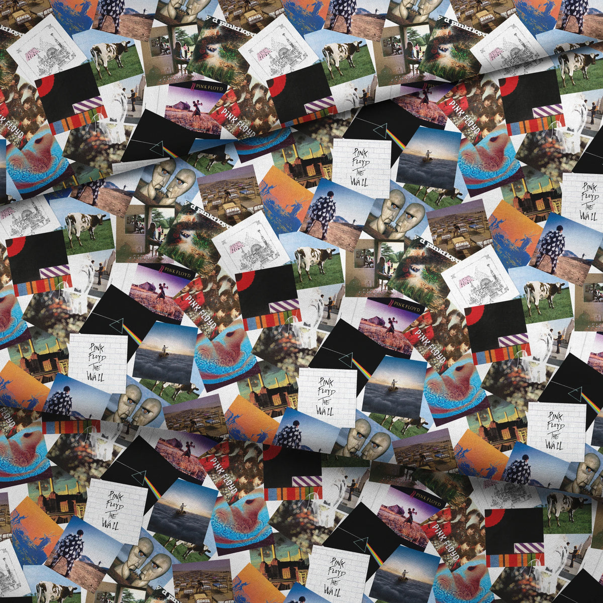 Pink Floyd Album Collage Fabric