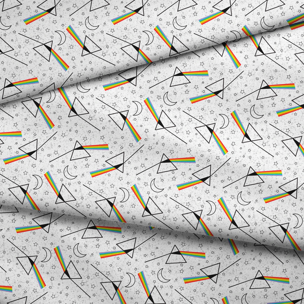 Pink Floyd Dark Side on White Fabric