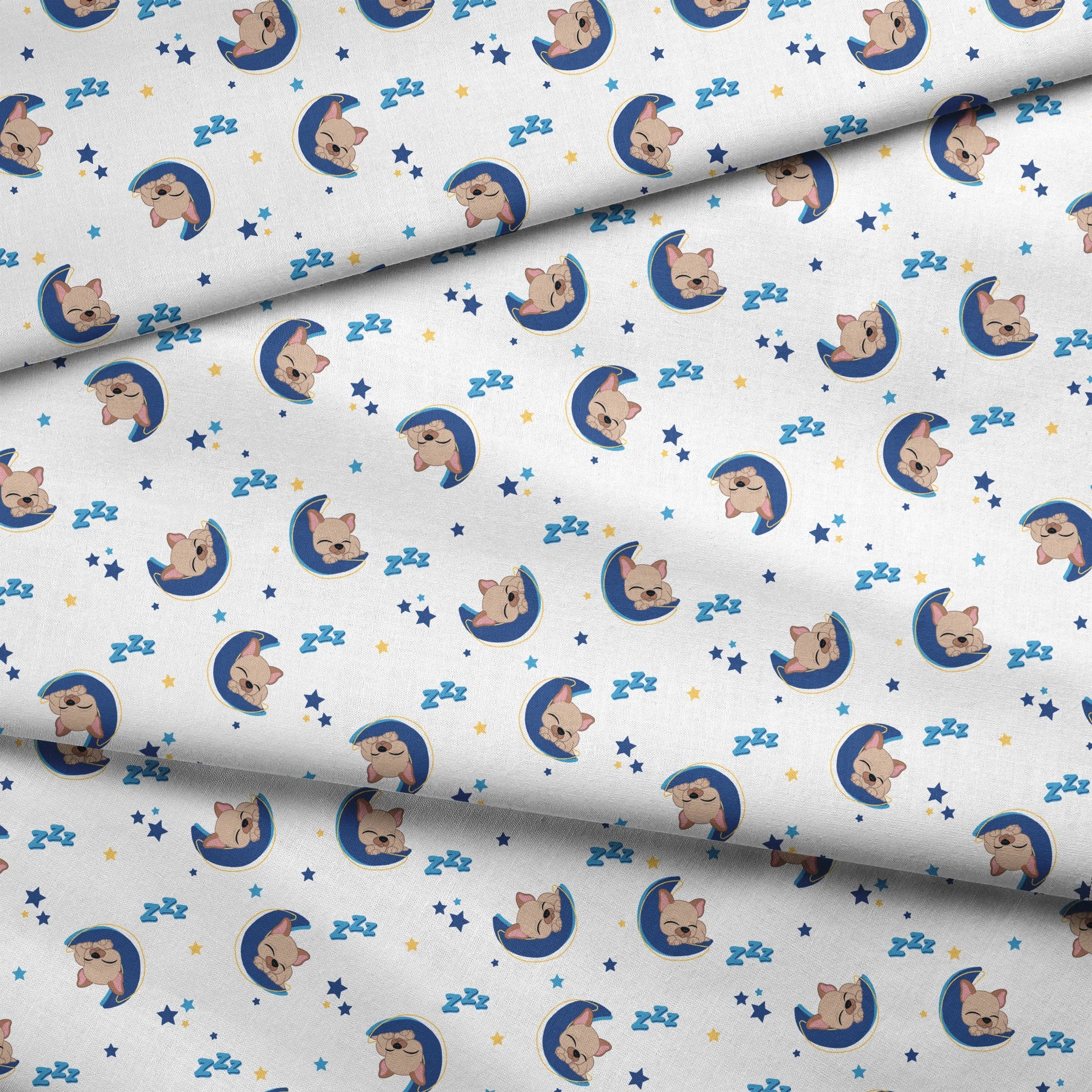 Hasbro Littliest Pet Shop Frenchie Snooze on White Fabric