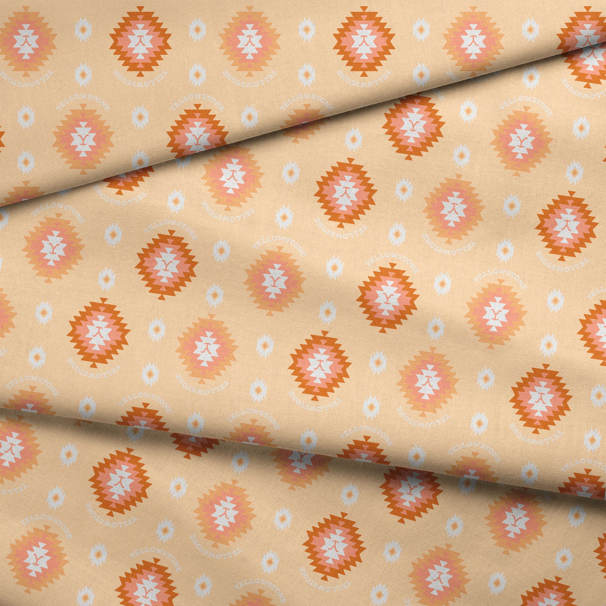 Paramount Yellowstone Tribal Medallions on Sun Yellow Fabric