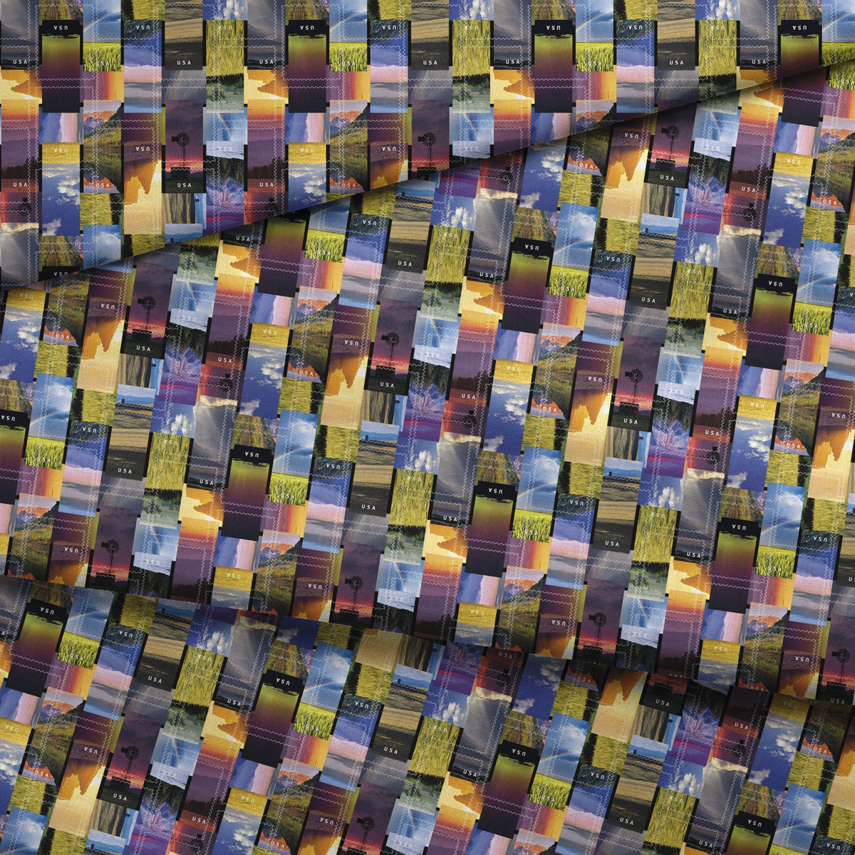 USPS Stamps Across America Fabric