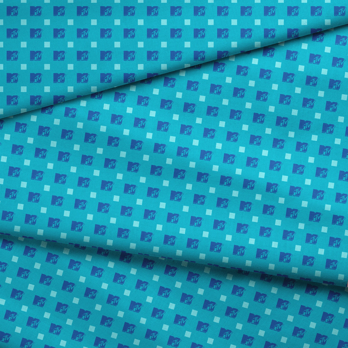 Paramount MTV Blocks on Blue Fabric
