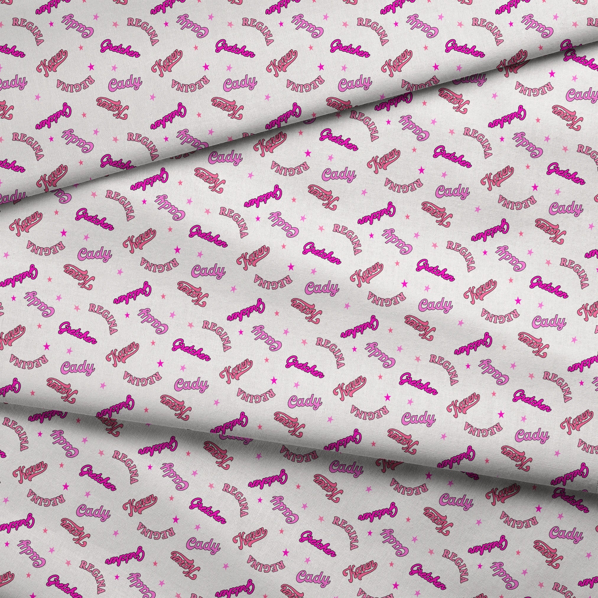 Paramount Mean Girls Plastics Name Toss on White Fabric