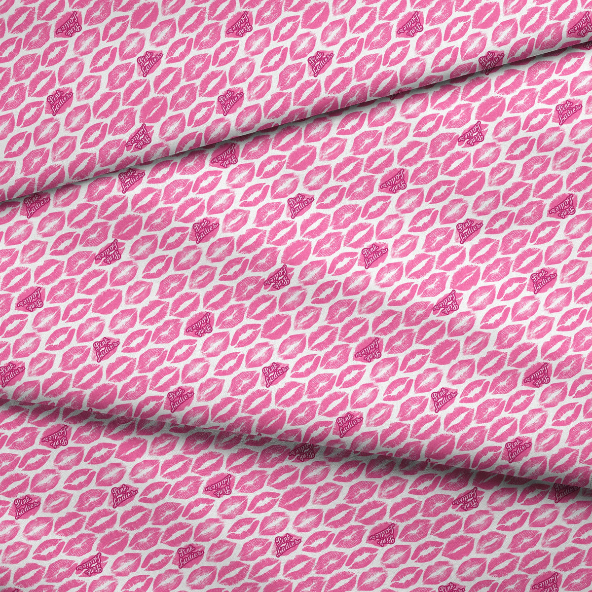 Paramount Grease Pink Ladies Lipstick on Pink Fabric