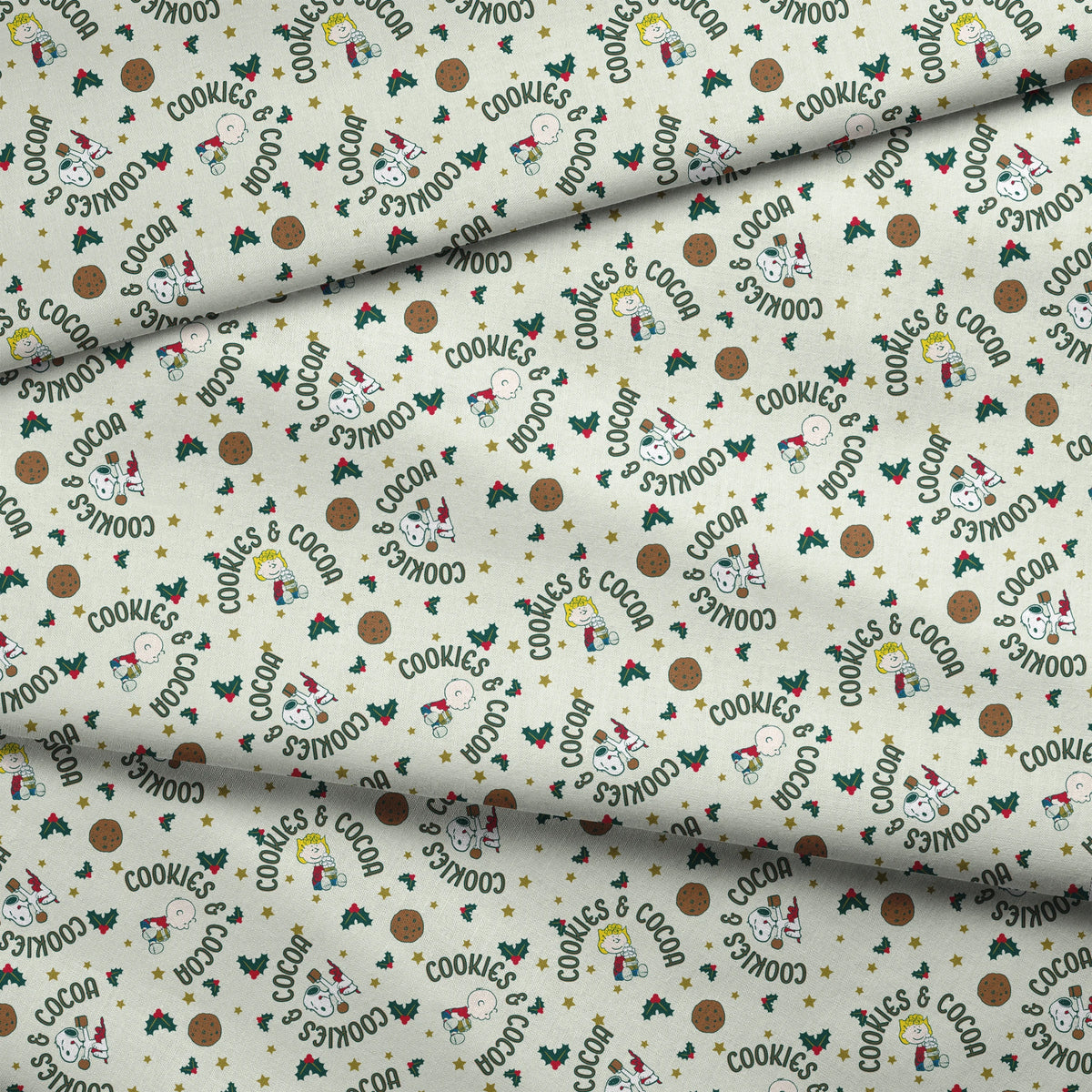Peanuts Christmas Cookies & Cocoa Fabric