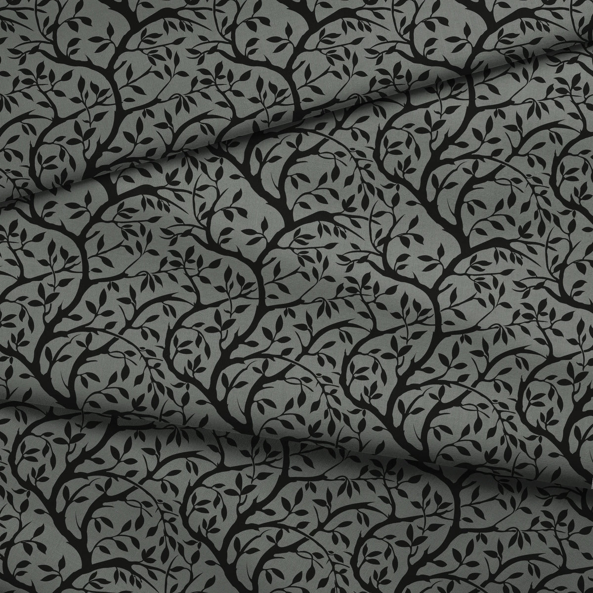 Winding Willow on Black Days Fabric