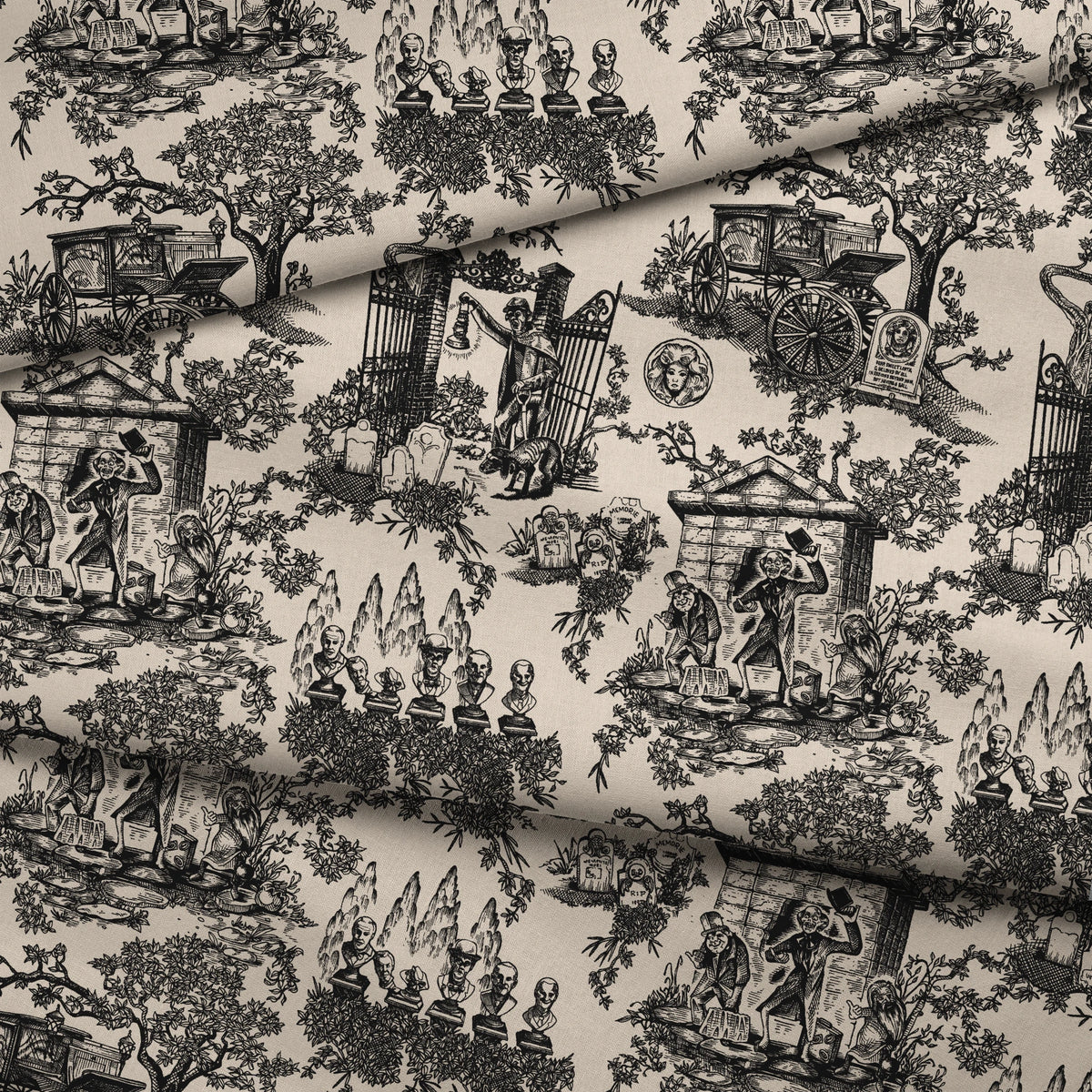 Disney Haunted Mansion Vintage Countryside Fabric