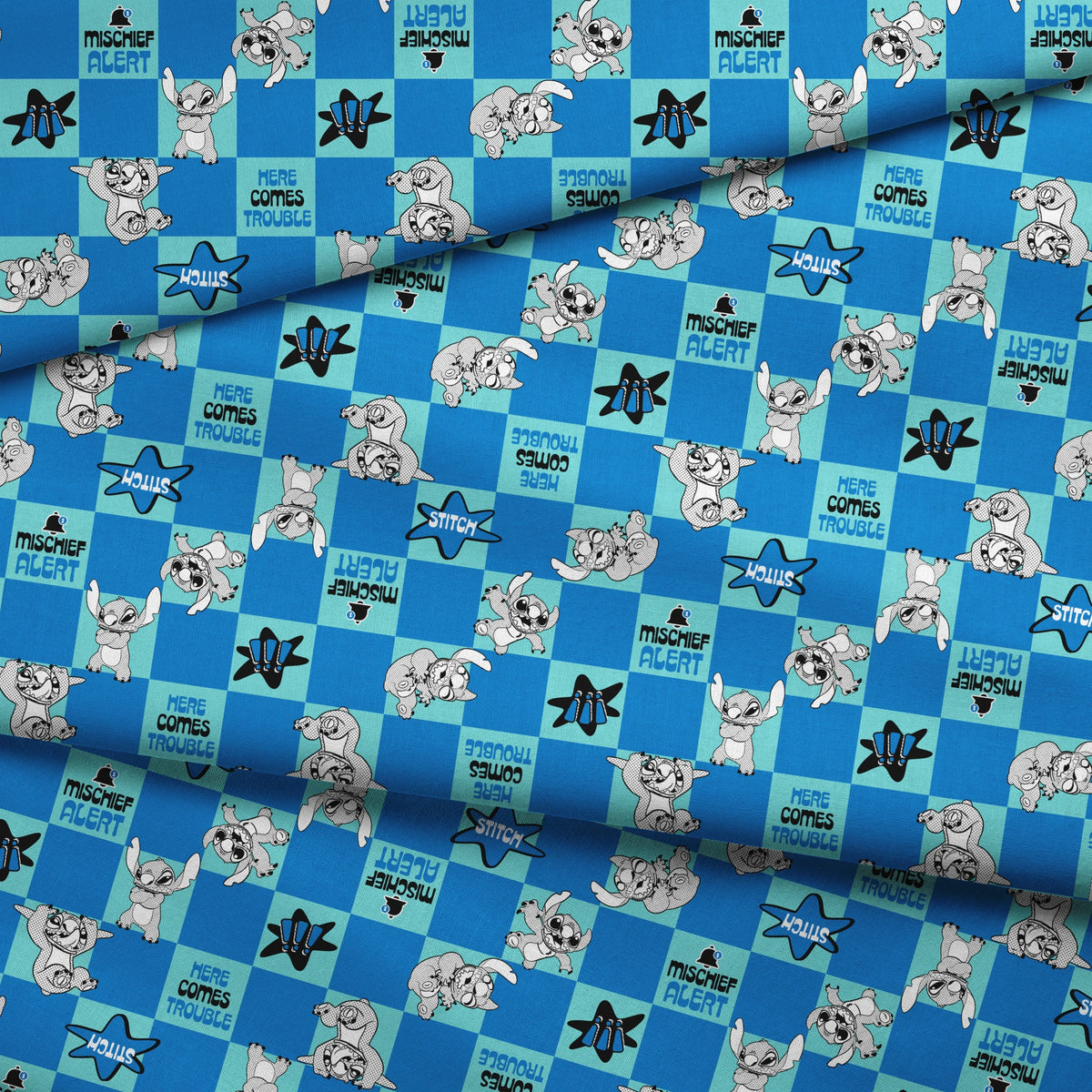 Disney Stitch Mischief Alert Fabric
