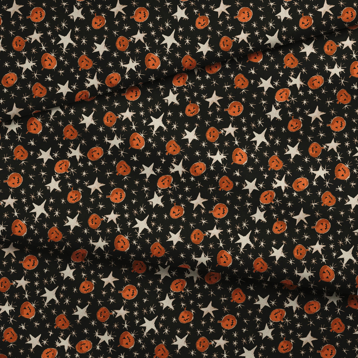 Pumpkins on Black Days Fabric