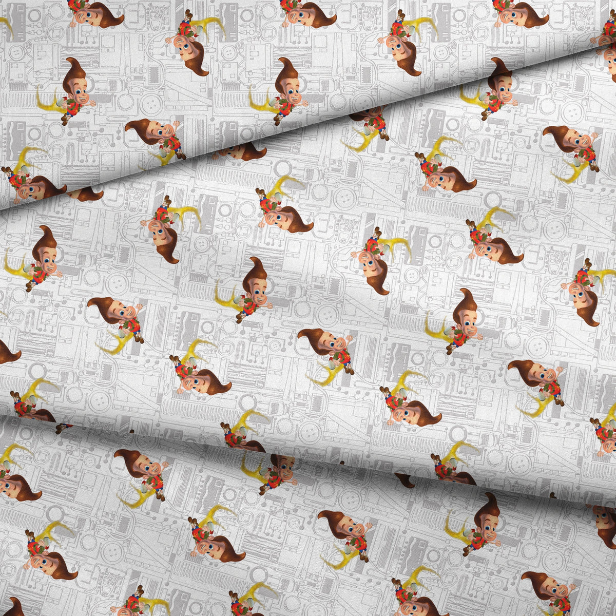 Paramount Jimmy Neutron Circuit Jet Pack on White Fabric