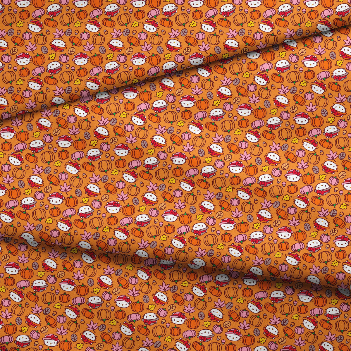 Hello Kitty® Pumpkin Patch Toss on Orange Fabric