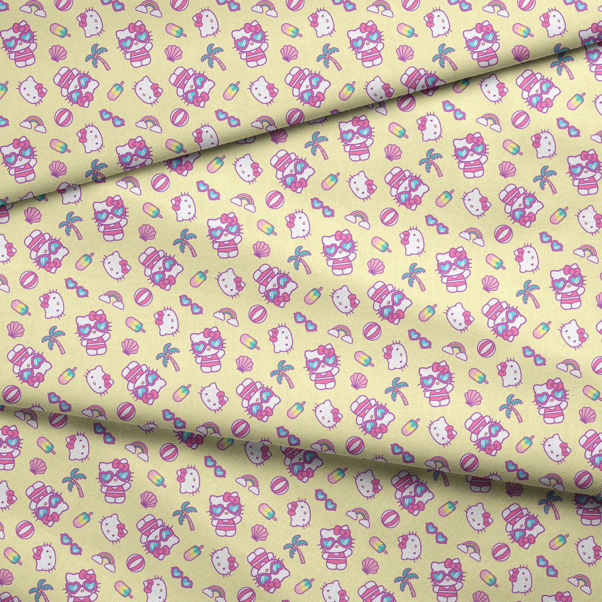 Hello Kitty® Beach Day Fun on Yellow Fabric