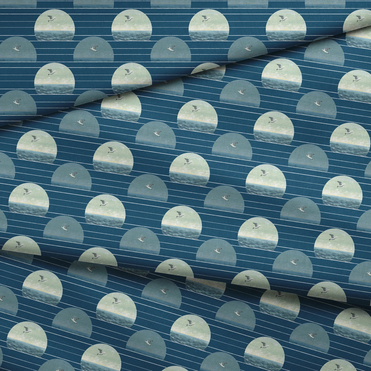 Danielle Murray Seagull Coastal Stripes Fabric