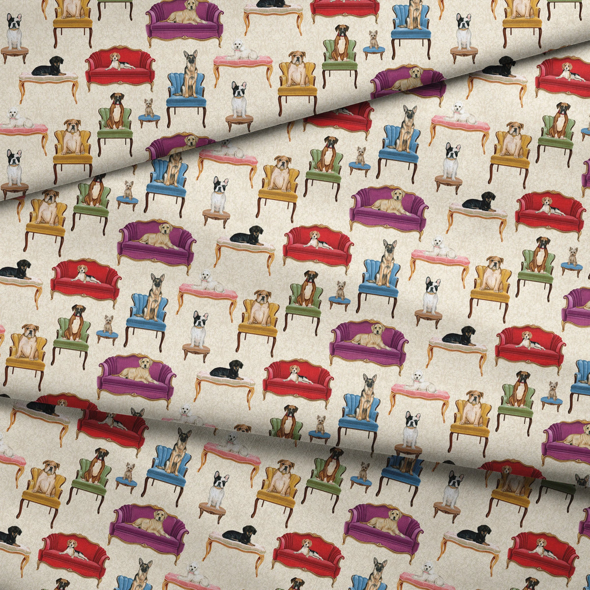 Danielle Murray Lounging Dogs Fabric
