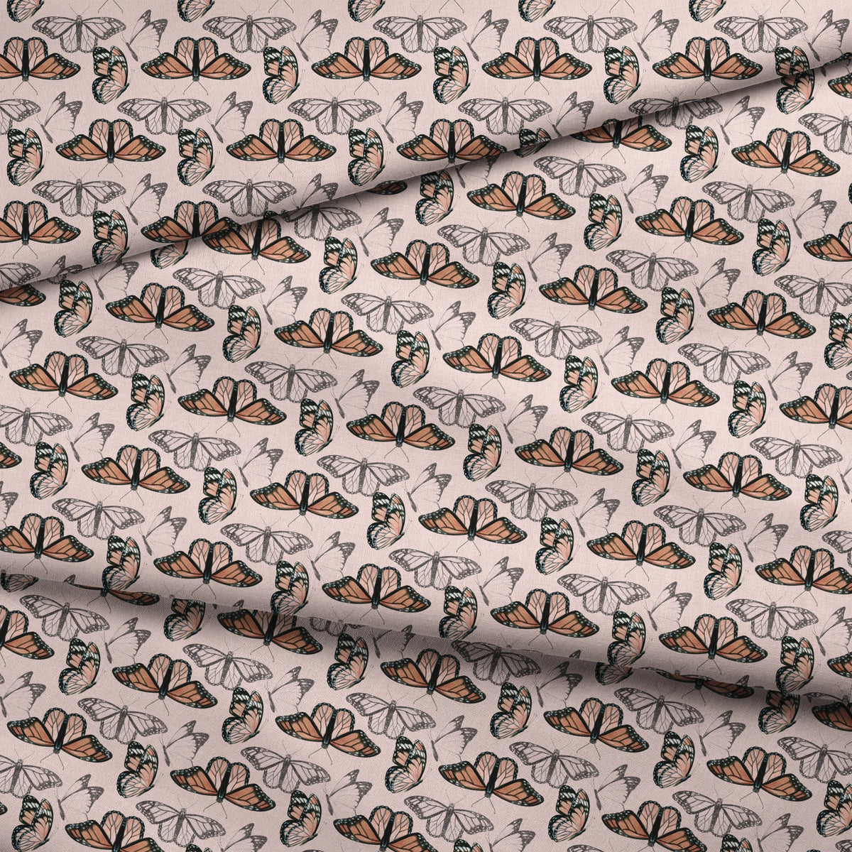 Danielle Murray Monarch Butterflies on Pink Fabric