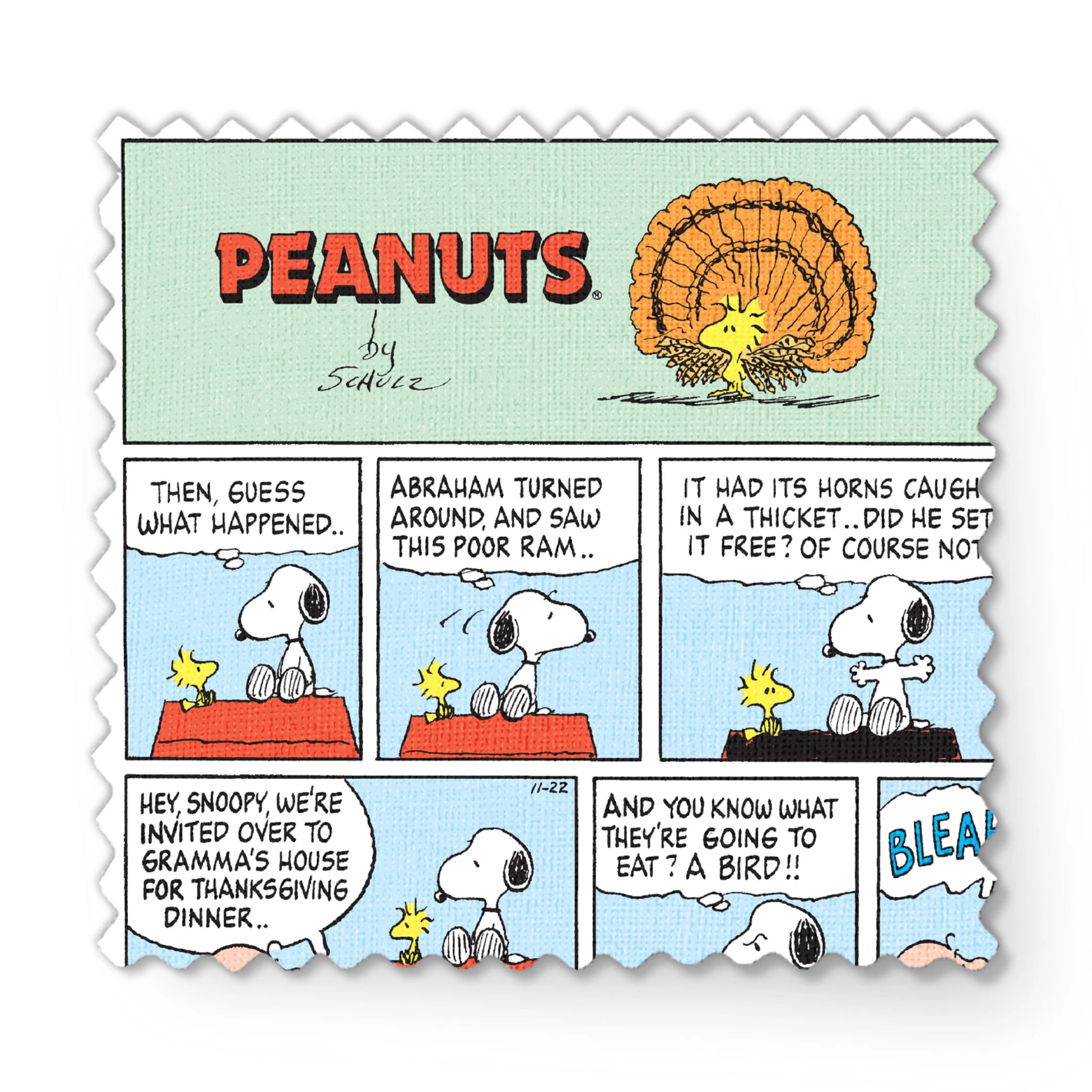 Peanuts Thanksgiving Comic | Fabric by the Yard