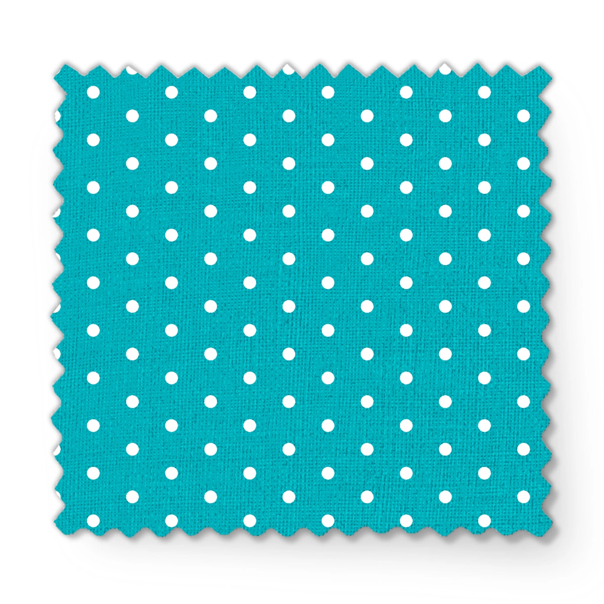 Two white circles on teal background fabric swatch mockup