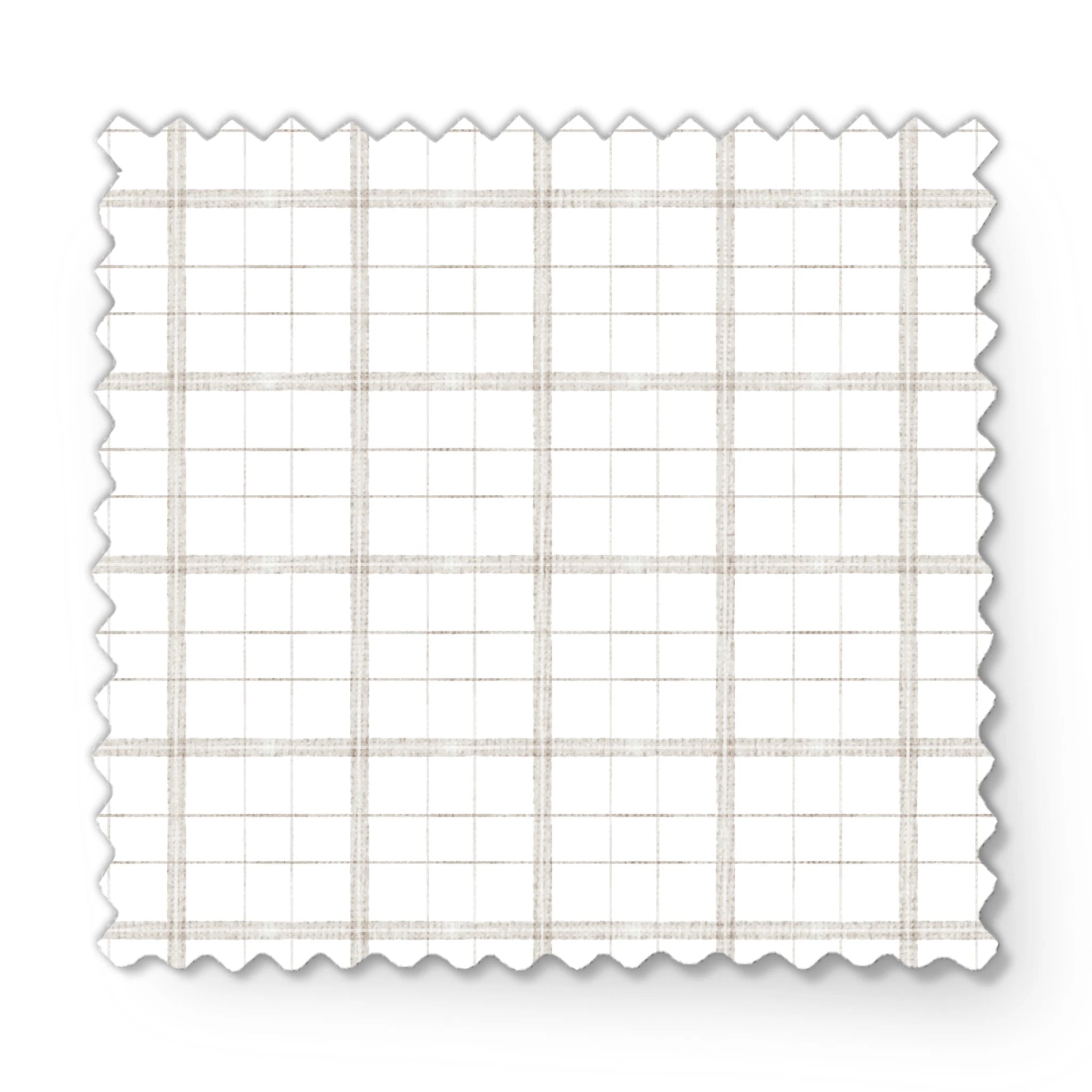 Neutral cream and beige plaid with soft painterly lines by Nicole Tamarin, perfect for fall sewing and decor. fabric swatch mockup