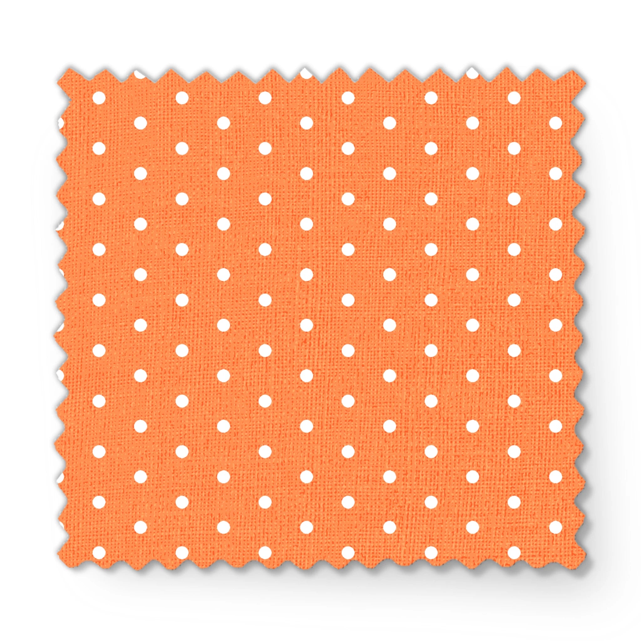 Two white circles on a bright orange background fabric swatch mockup