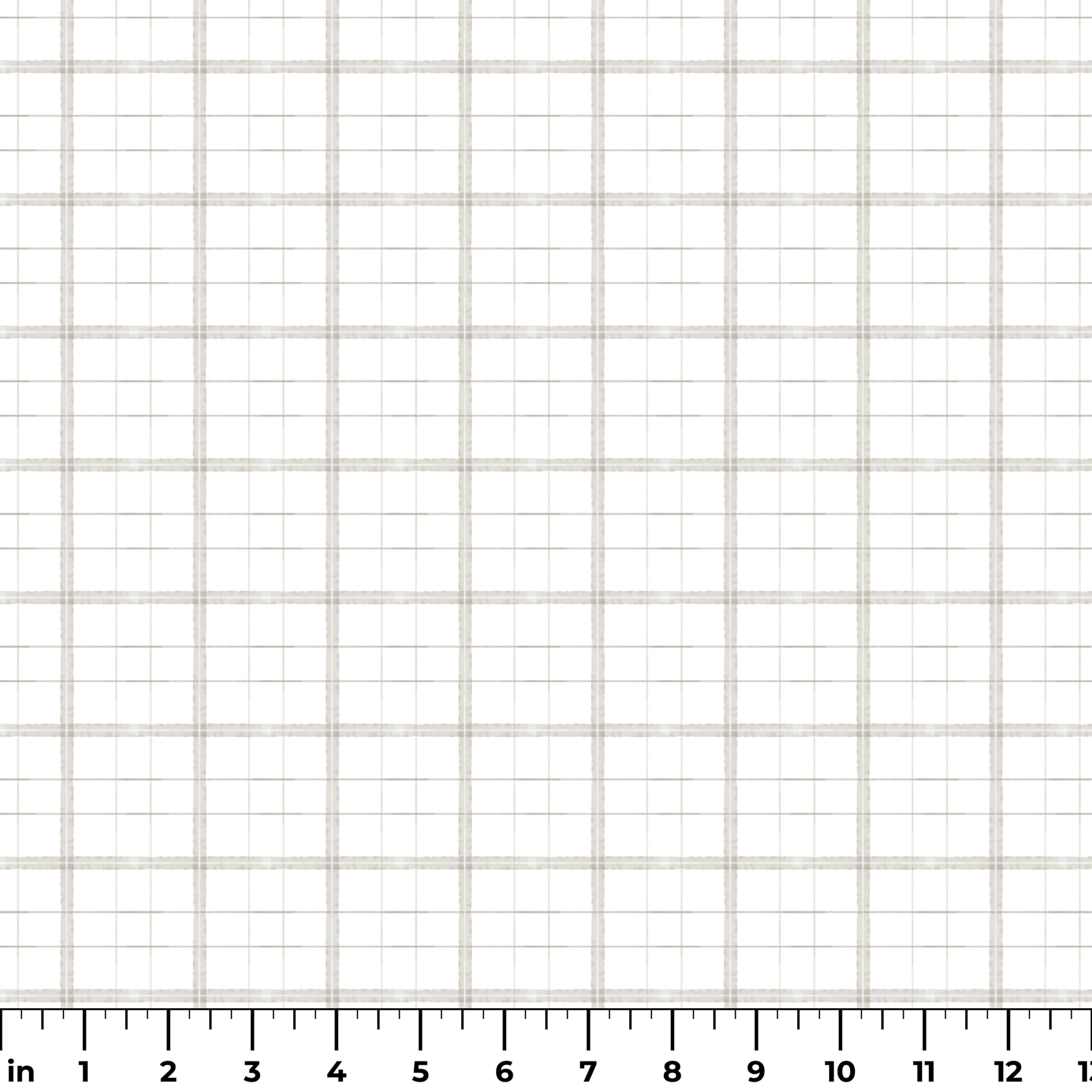 Neutral cream and beige plaid with soft painterly lines by Nicole Tamarin, perfect for fall sewing and decor. ruler