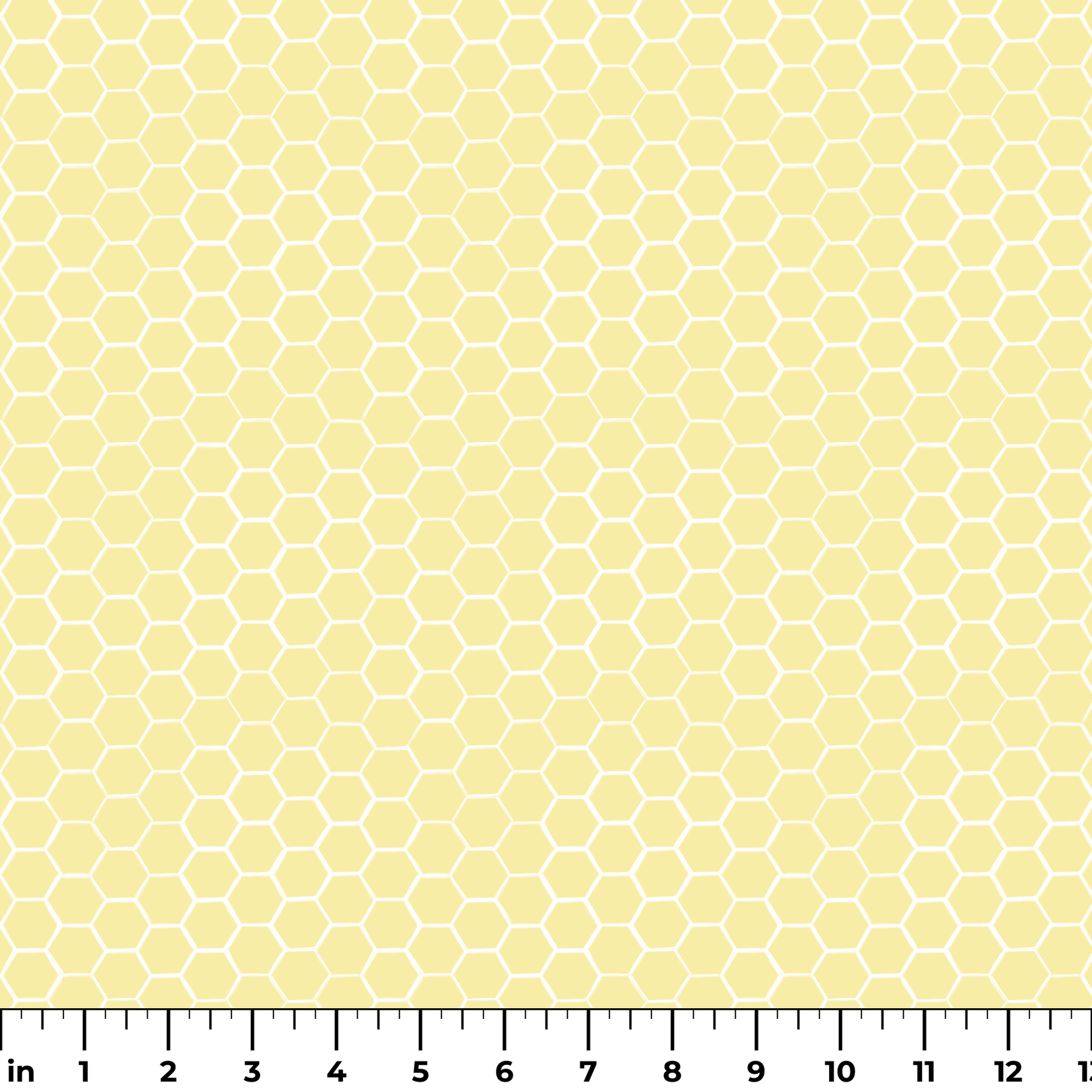Yellow and white honeycomb pattern fabric designed by Nicole Tamarin with a soft geometric style perfect for bright, cheerful projects. ruler