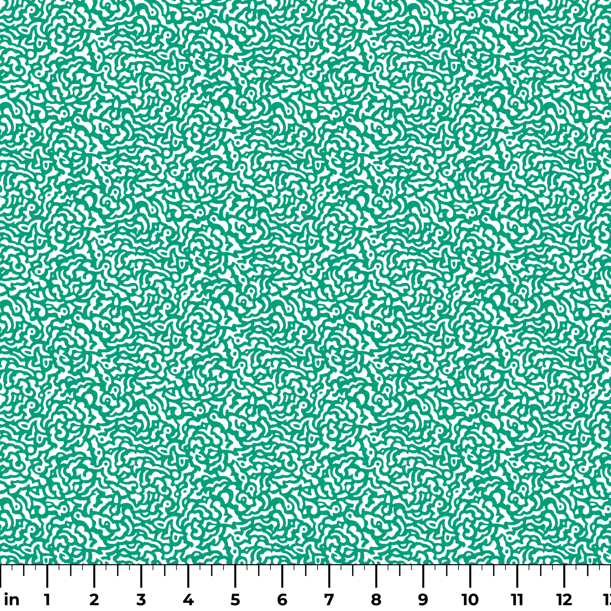 Abstract green and white pattern with organic swirling lines resembling coral or brain-like formations ruler