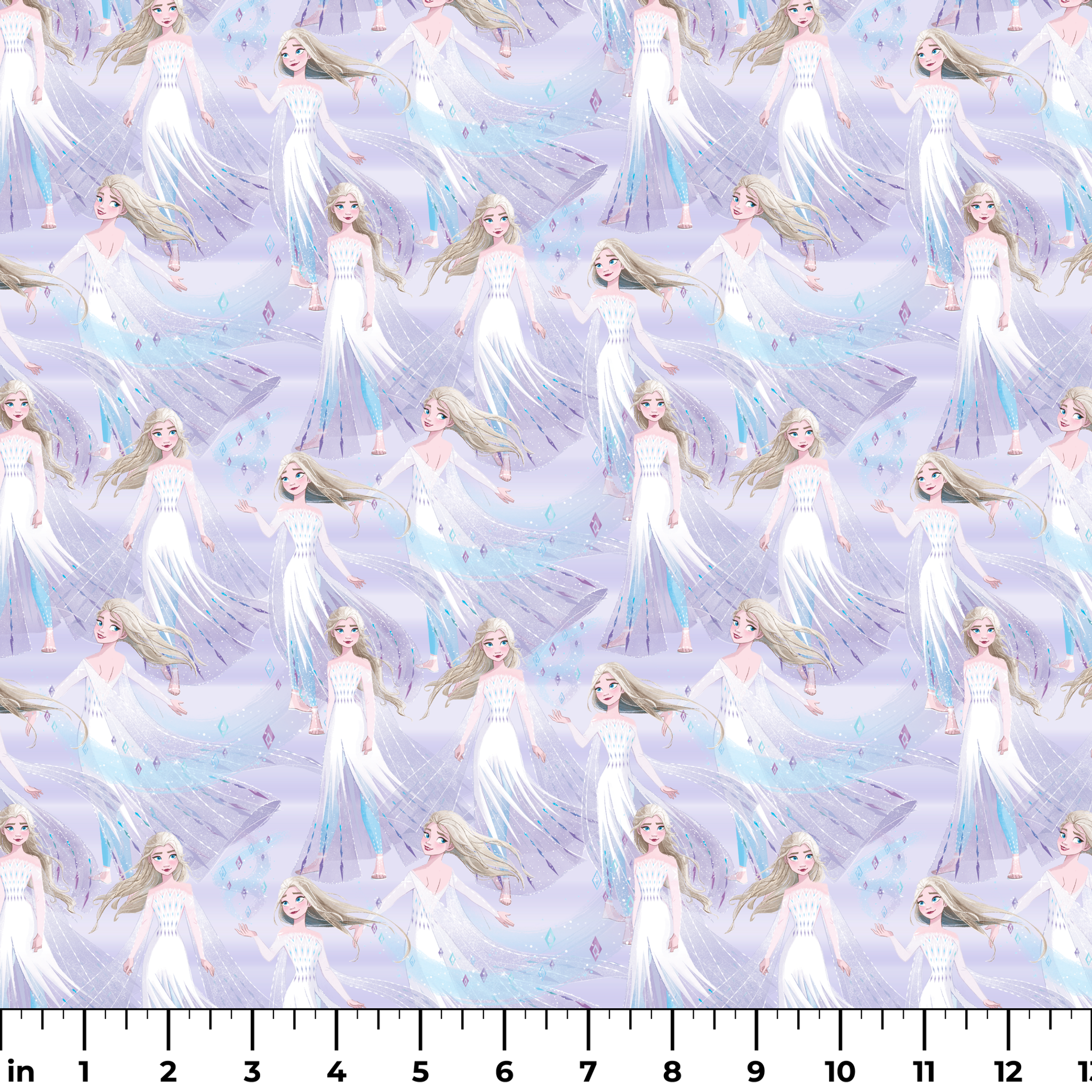 Frozen's Elsa against a dreamy purple-blue background ruler