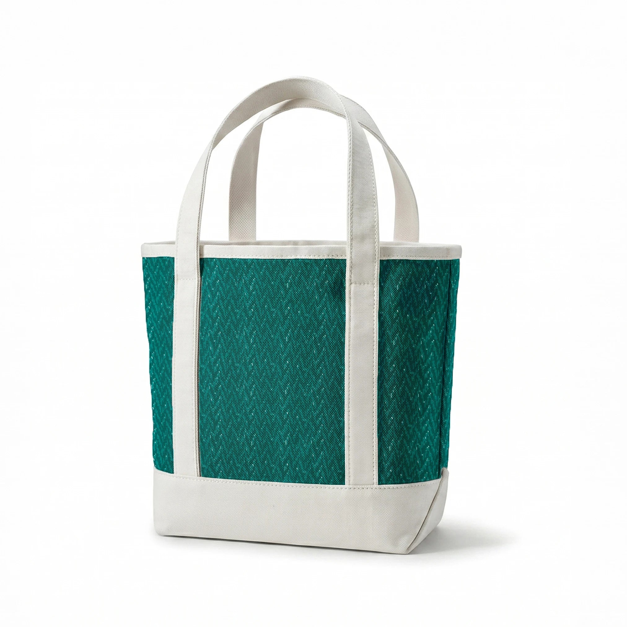 Teal textured surface with wavy vertical pattern and subtle light reflections springs canvastote mockup
