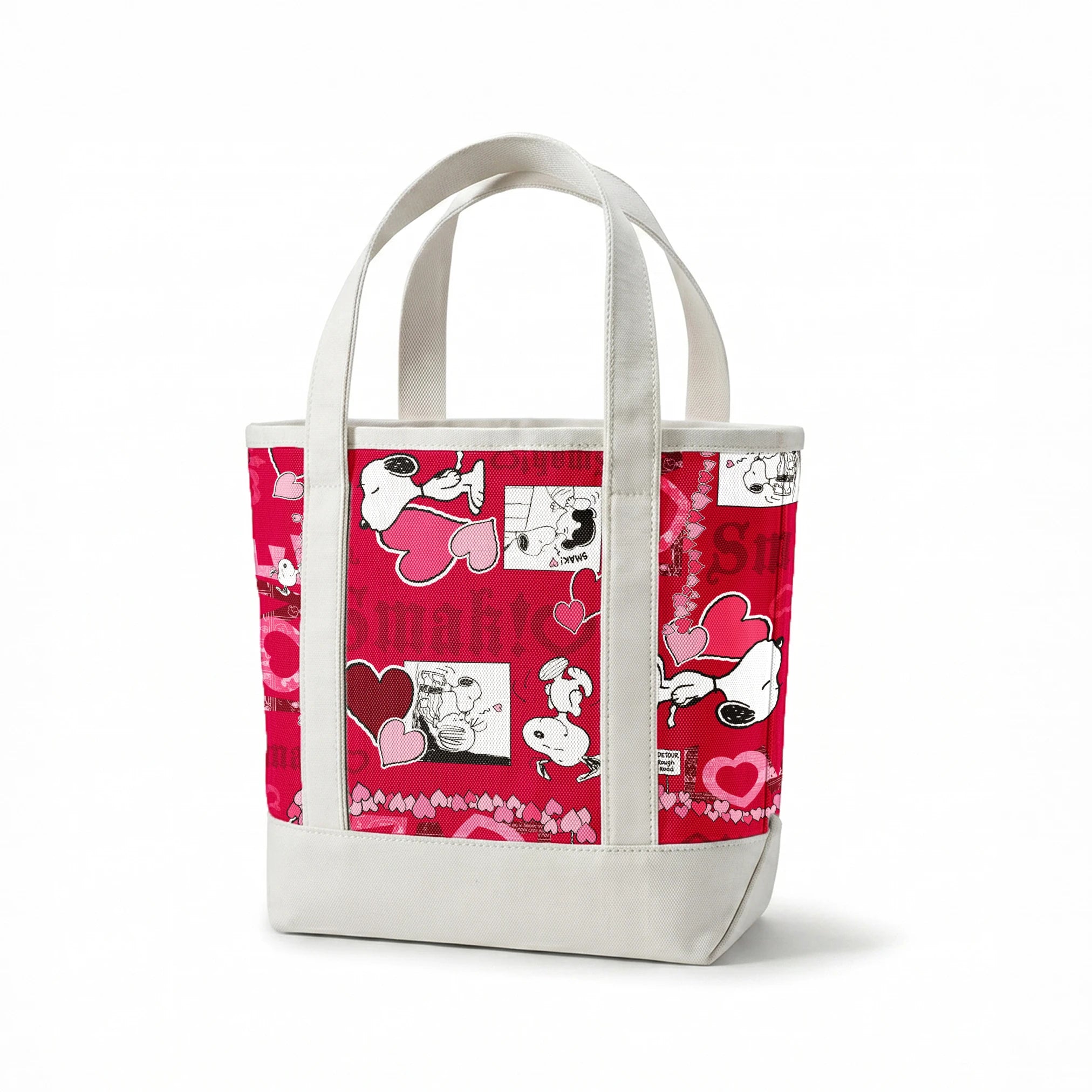 Peanuts Snoopy Love Red Fabric