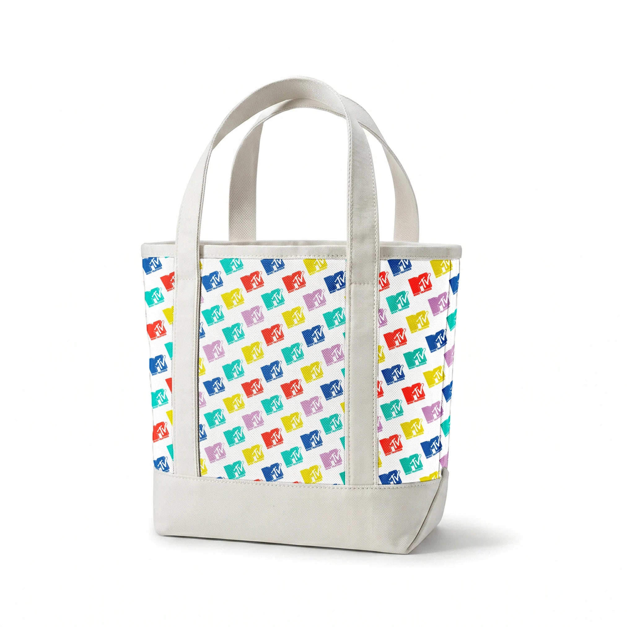 Paramount MTV Colorful Logo Toss on White Fabric