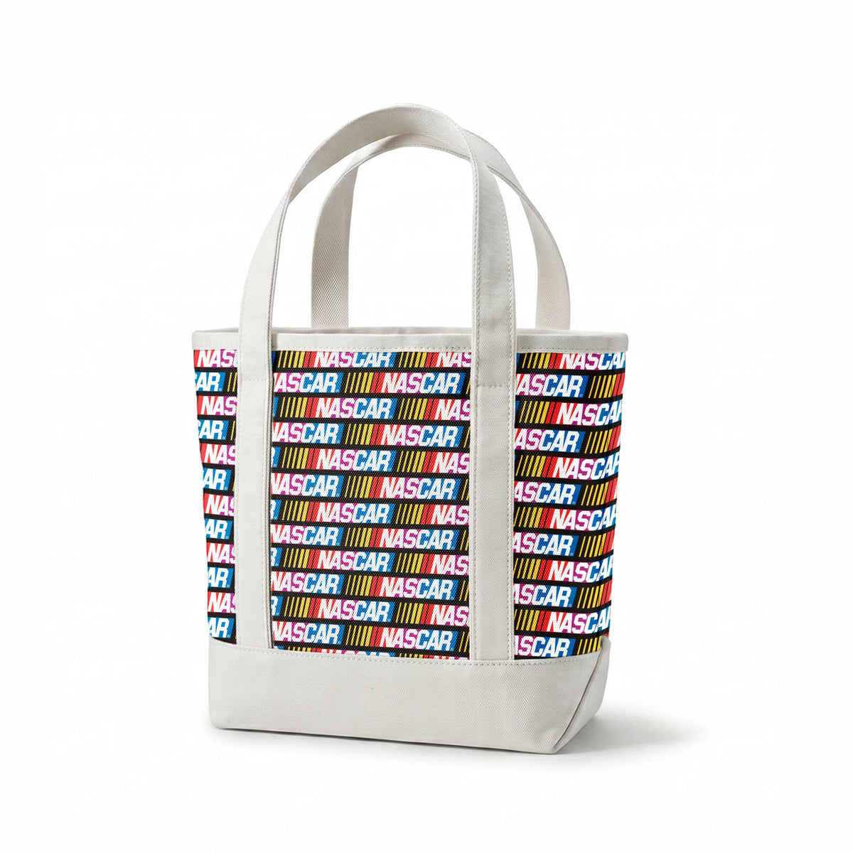 NASCAR® Retro Logo on Multi Stripes Fabric