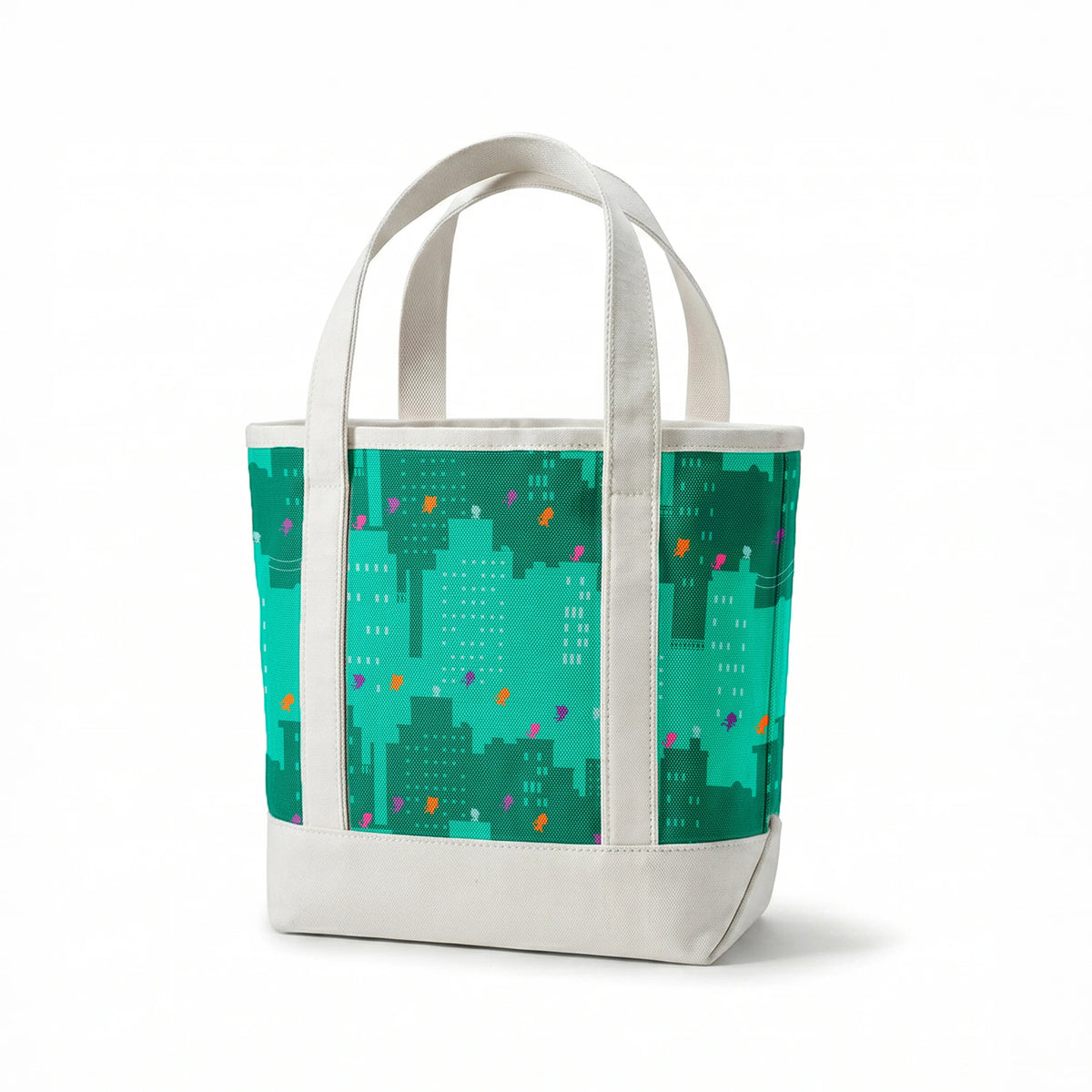 Disney Jr's. SuperKitties Super Skyline on Teal Fabric