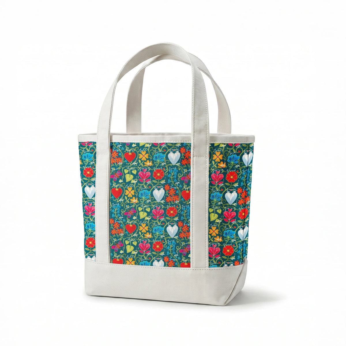 USPS Love Floral Stamps on Teal Fabric